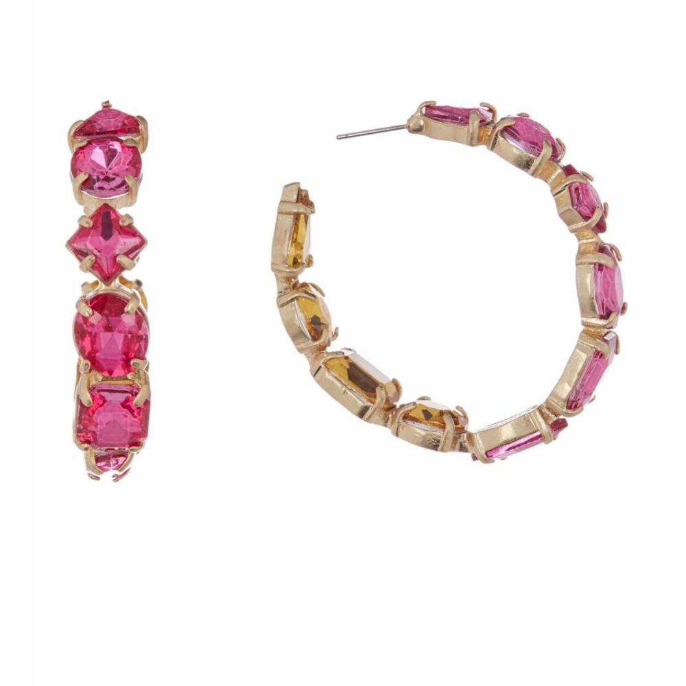 Baublebar Isadora Pink Crystal Hoops